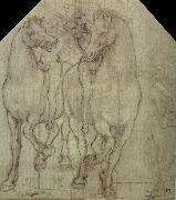 Horses with horsemen, Leonardo  Da Vinci
